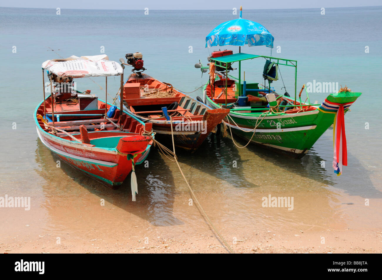 Barca long-tail, Koh Tao Island, Thailandia, Asia Foto Stock