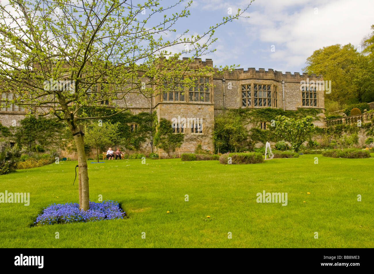 I giardini, Haddon Hall, Bakewell, Derbyshire Foto Stock