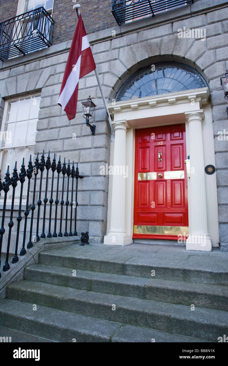 Ambasciata lettone, St Stephen's Green, Dublino, Irlanda Foto Stock