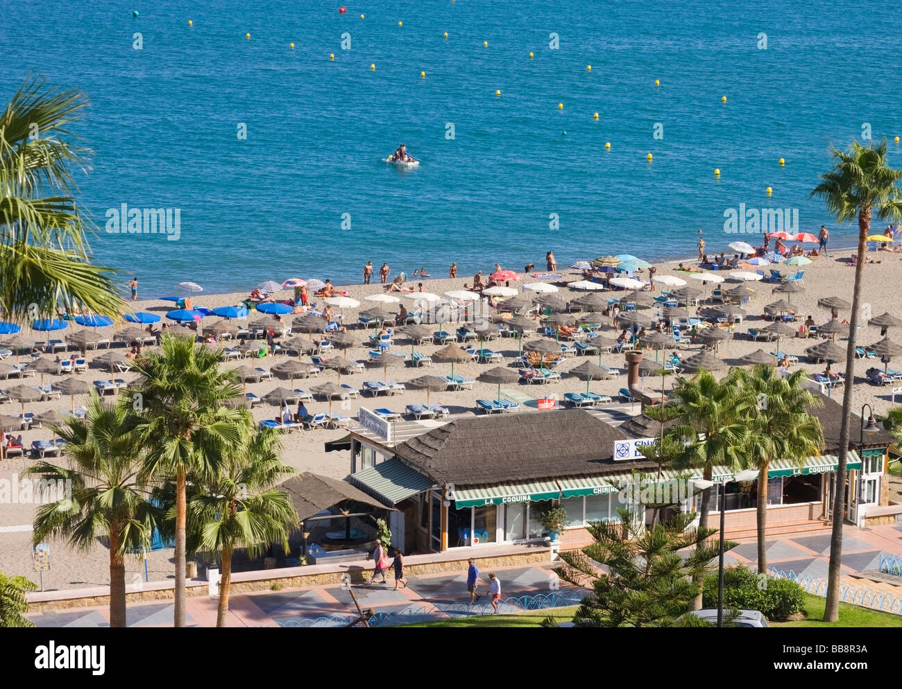 La Carihuela beach; Torremolinos Costa del Sol, provincia di Malaga, Spagna Foto Stock