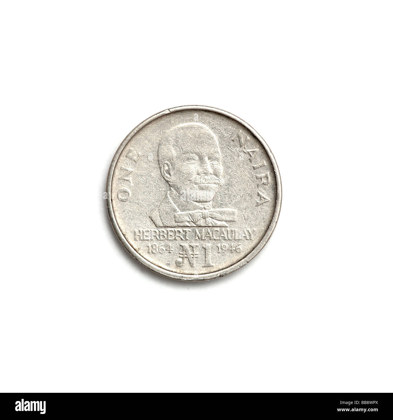 Nigeriano sulla moneta di Naira che mostra Herbert Macauley Foto Stock