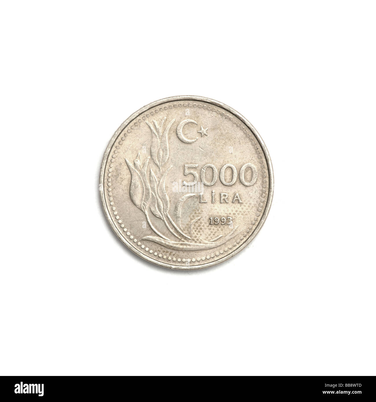 Moneta turca da 5000 lire Foto Stock