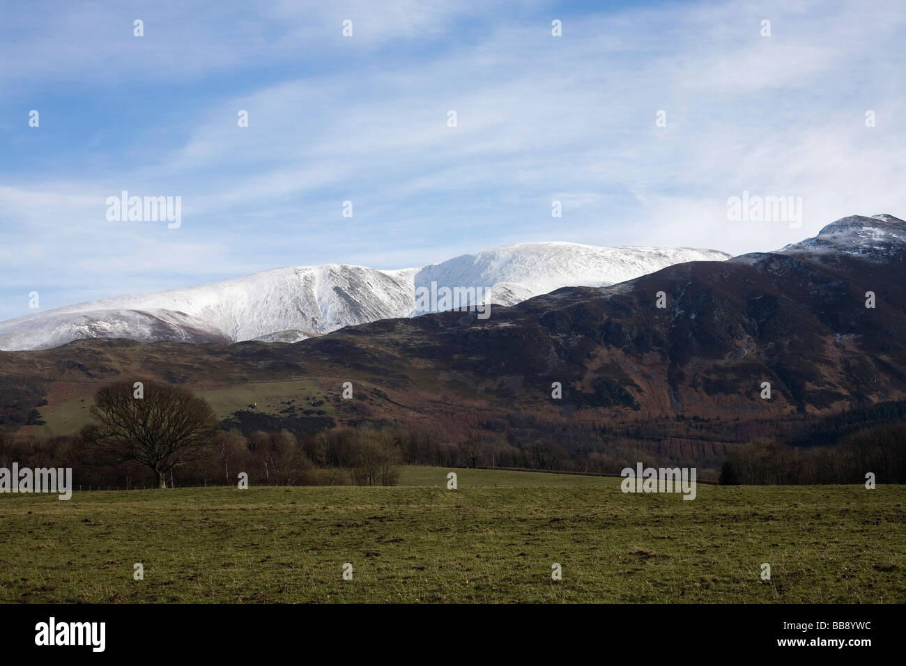 Skiddaw Ullock Pike e Dodd Lake District Cumbria Regno Unito Feb 2009 Foto Stock