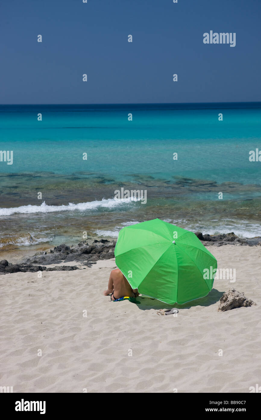 Spiaggia di Migjorn Formentera Isole Baleari Spagna Foto Stock