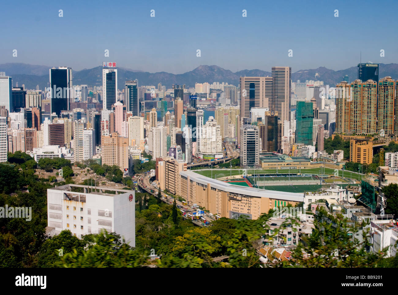 Asia Cina skyline di Hong kong Happy Valley 2008 Foto Stock