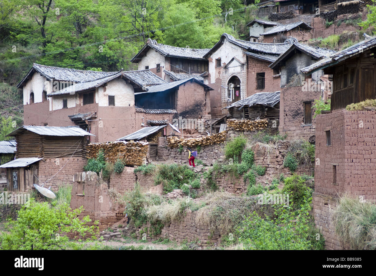 Villaggio rurale nel nord della provincia dello Yunnan, PR Cina Foto Stock