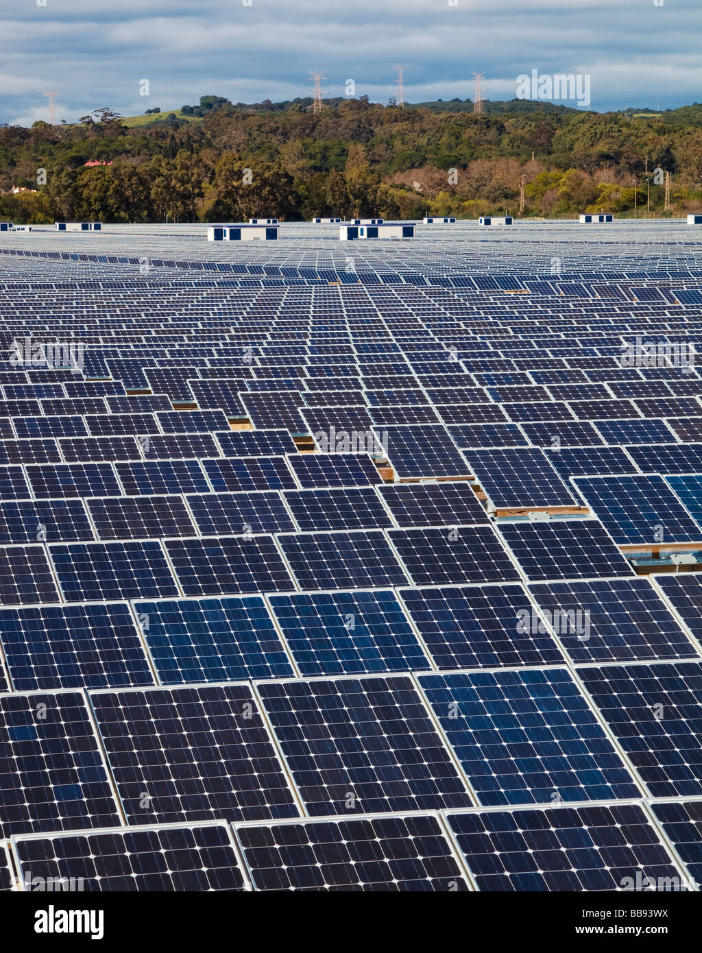 Energia solare centro vicino Guadarranque San Roque la provincia di Cadiz Cadice Spagna Foto Stock