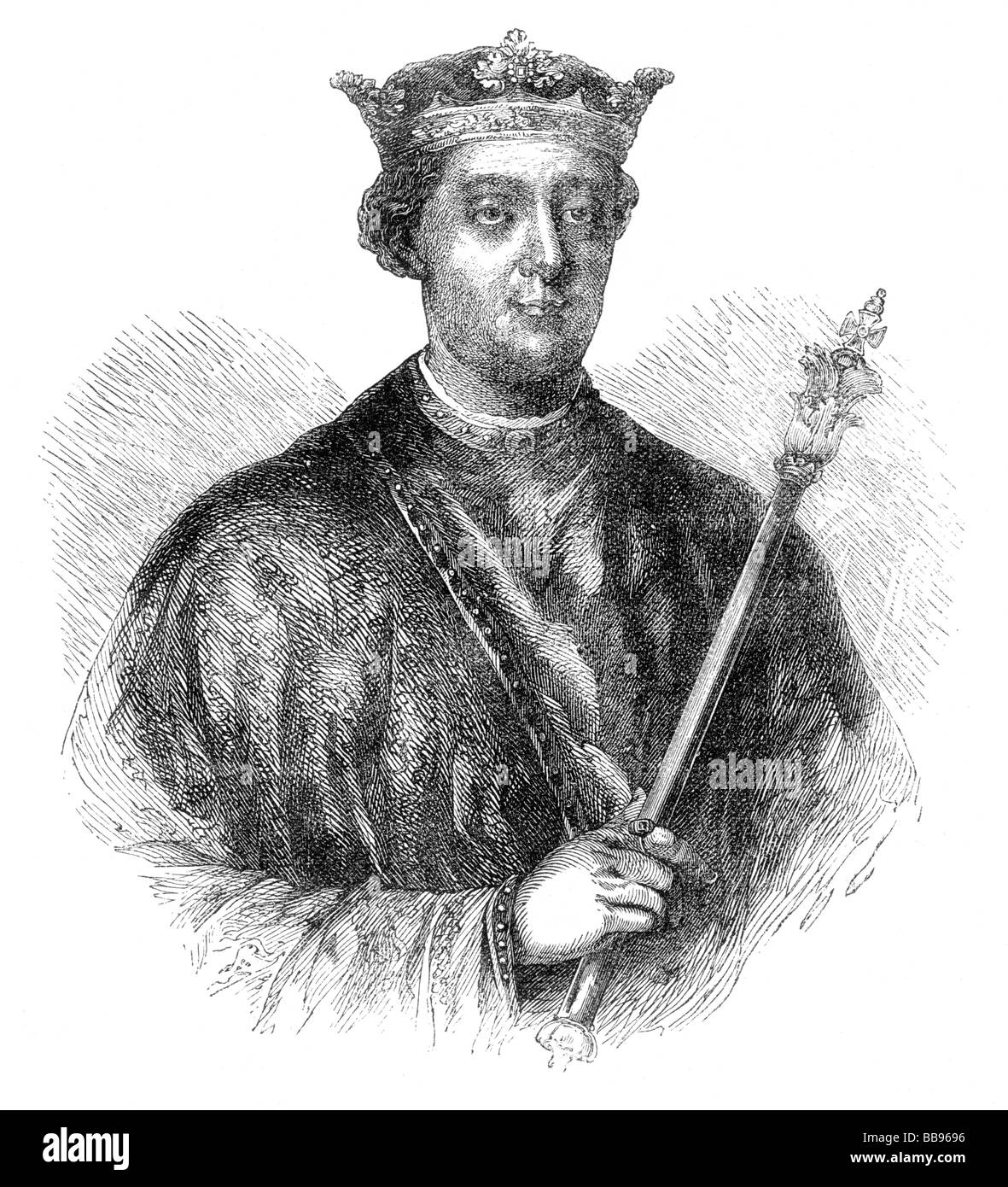 Ritratto di Re Enrico II d'Inghilterra primo re Plantagenet Foto Stock