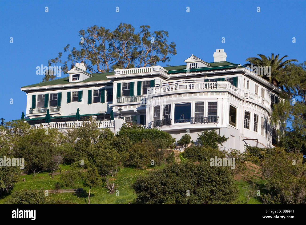 La Wrigley Mansion sull isola Catalina California USA Foto Stock