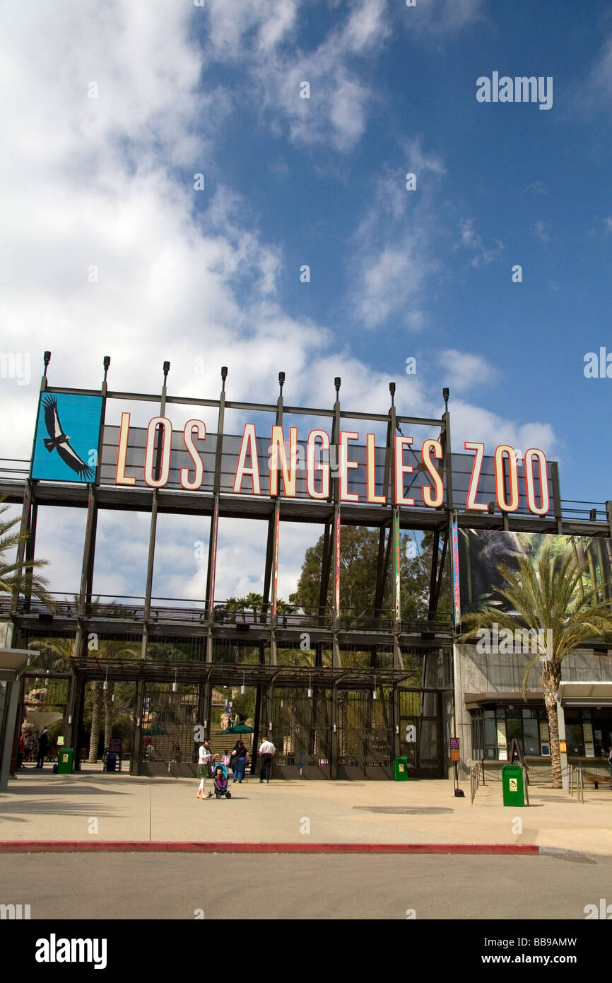 Ingresso al lo Zoo di Los Angeles si trova in Griffith Park Los Angeles California USA Foto Stock