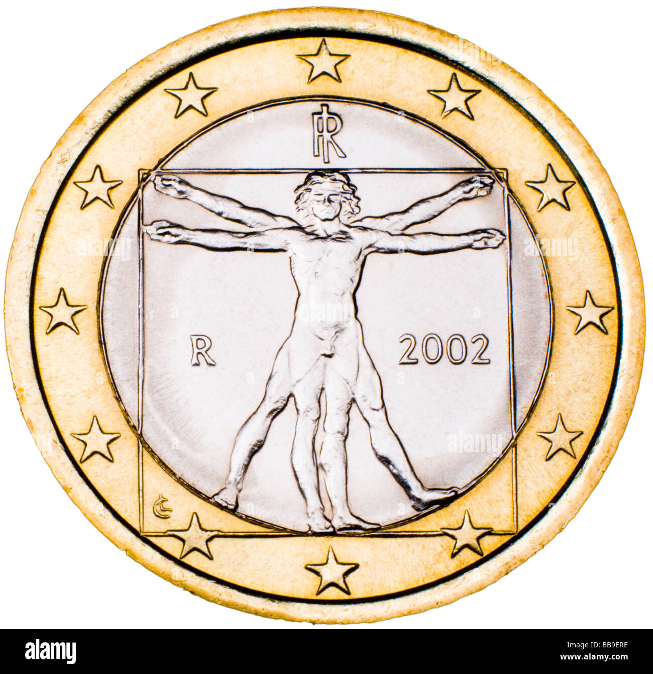 Italia 1 Euro moneta in retromarcia Foto stock - Alamy