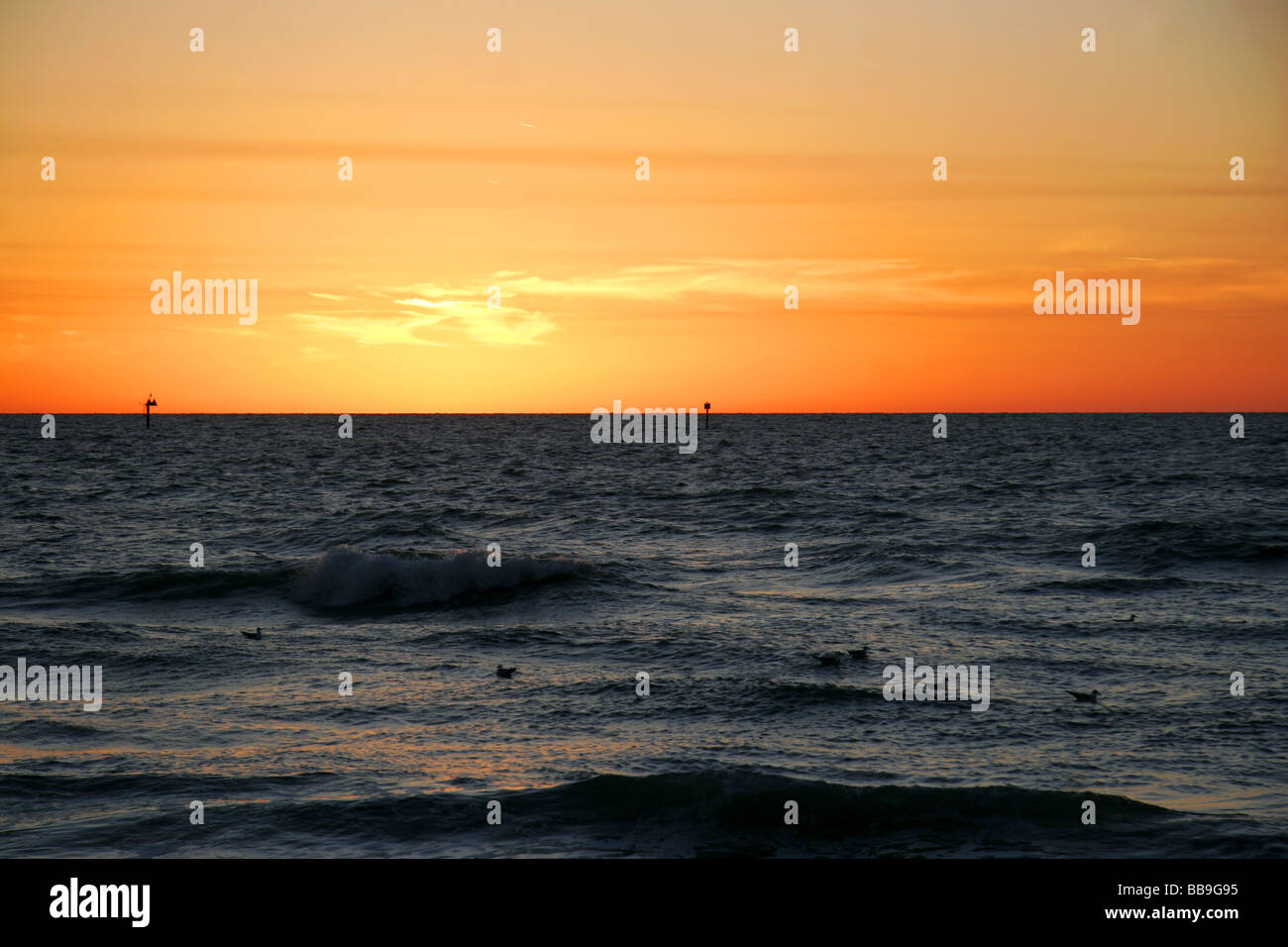 Tramonto sul Golfo del Messico Clearwater Beach Florida USA Foto Stock