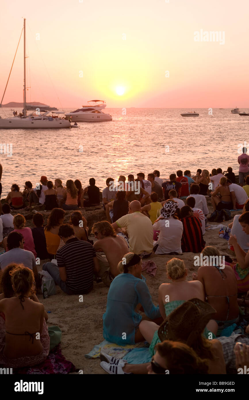 Cafe del mar Ibiza Isole Baleari Spagna Foto Stock