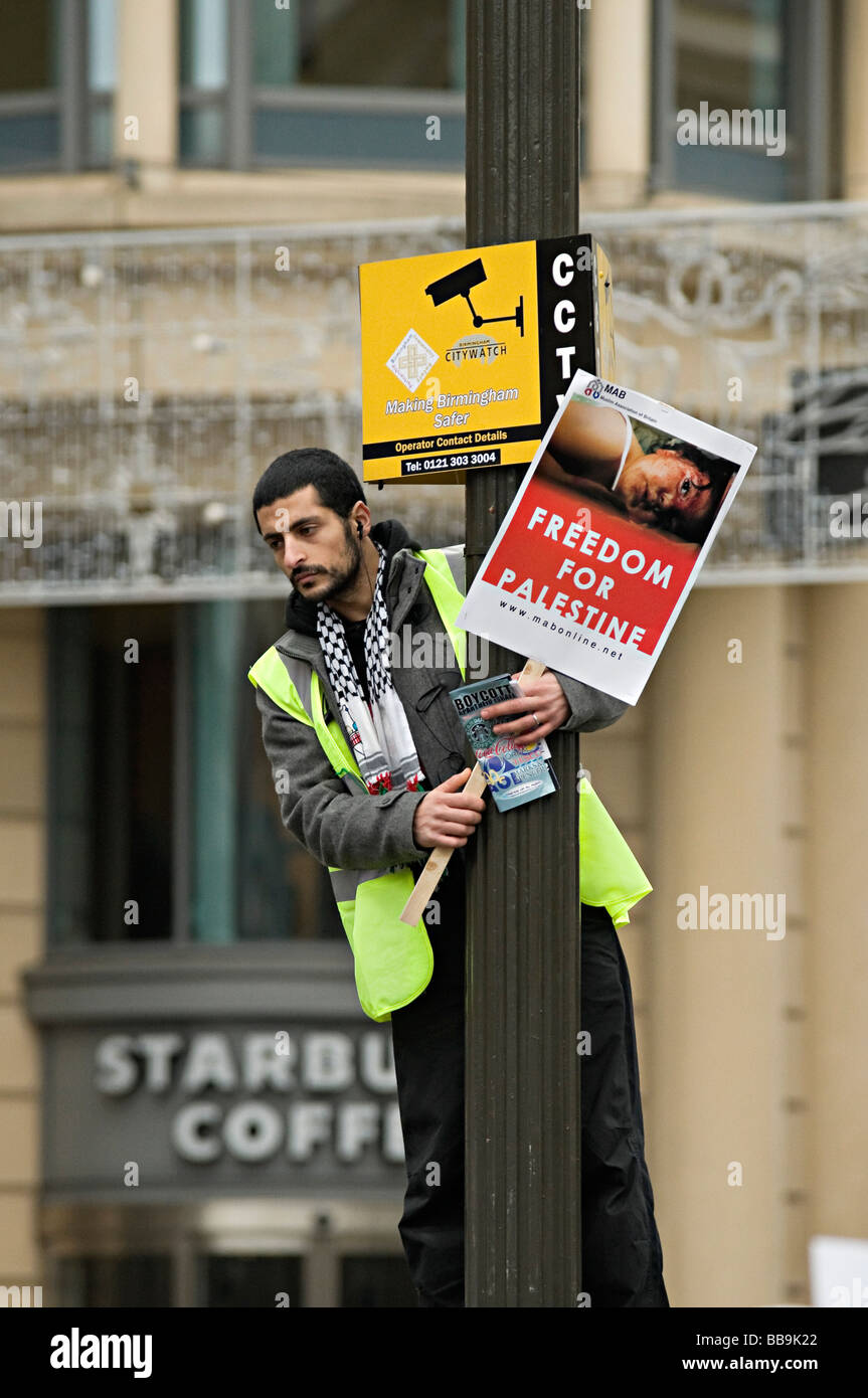 La protesta di gaza birmingham nel 2009 protestare circa israels invasione di Gaza nel novembre 2008 Foto Stock