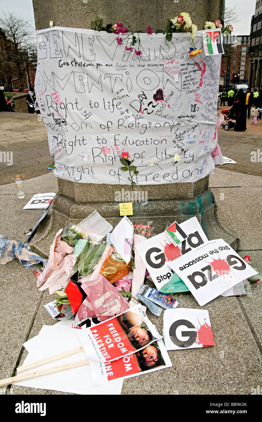 La protesta di gaza birmingham nel 2009 protestare circa israels invasione di Gaza nel novembre 2008 Foto Stock