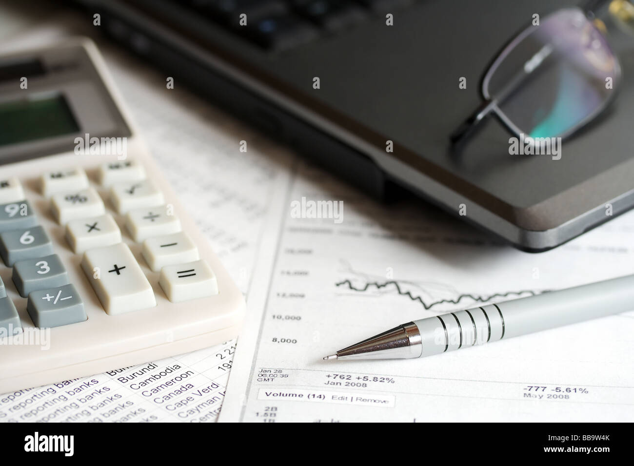 Analisi del mercato azionario relazioni. Foto Stock