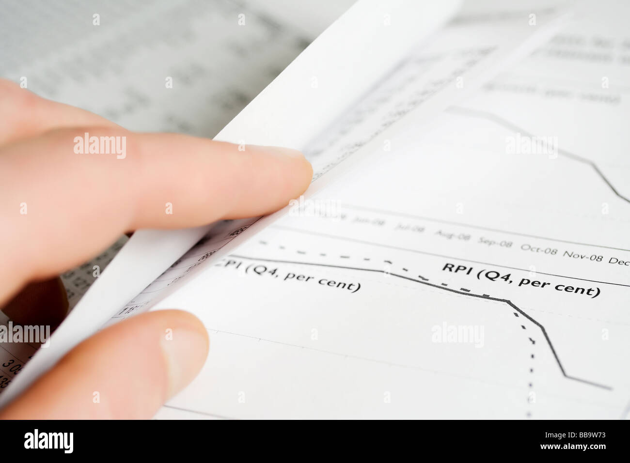 Analisi di borsa relazioni. Foto Stock