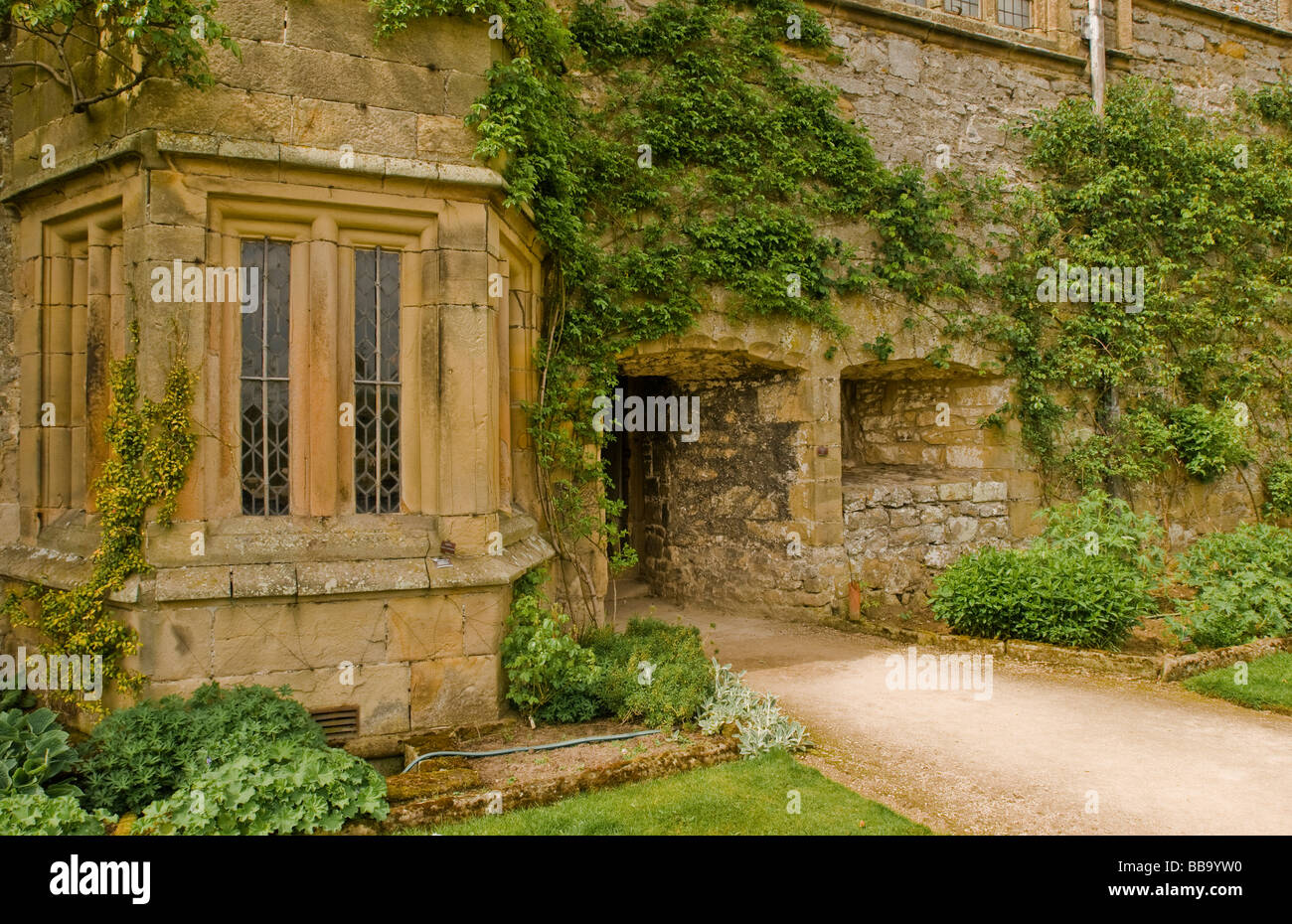 I giardini, Haddon Hall, Bakewell, Derbyshire Foto Stock