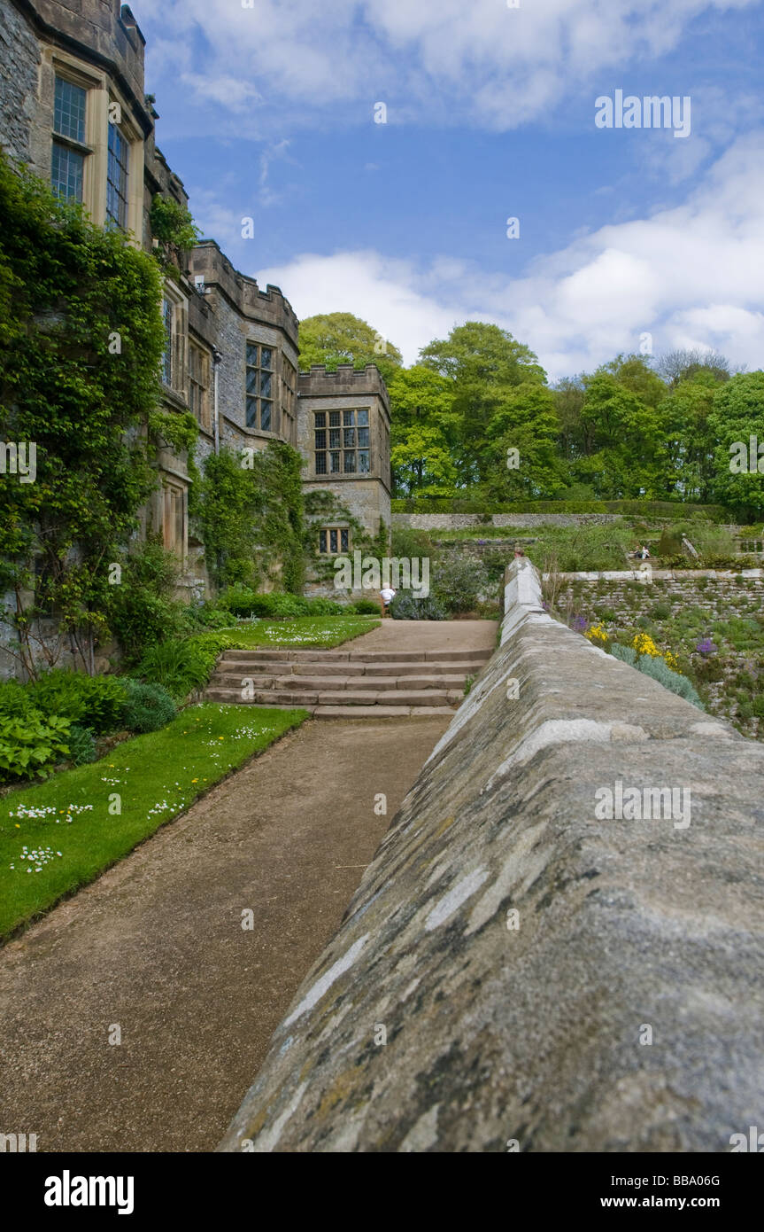 I giardini, Haddon Hall, Bakewell, Derbyshire Foto Stock