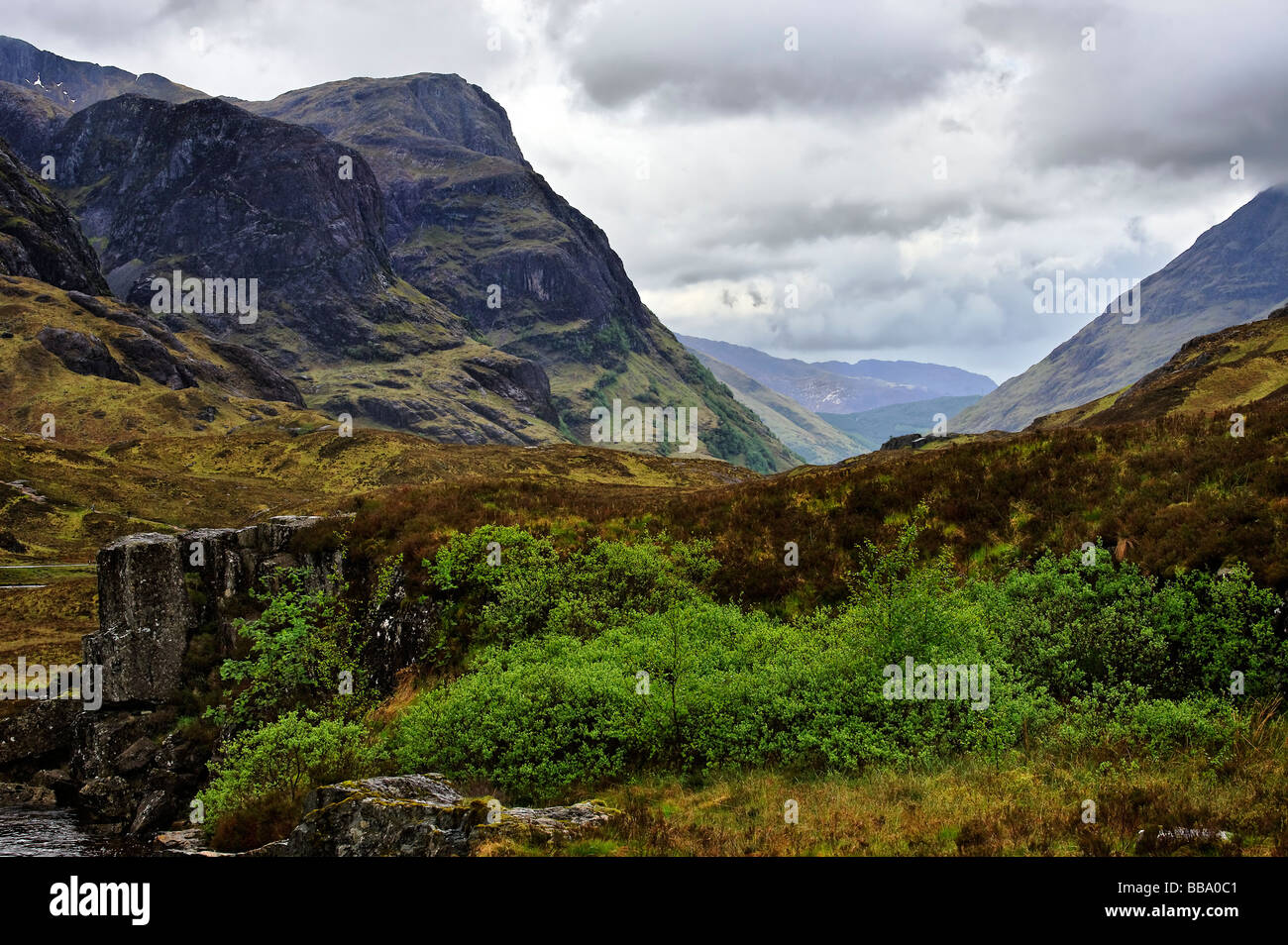 Le Tre sorelle di Glen Coe nelle Highlands scozzesi Foto Stock