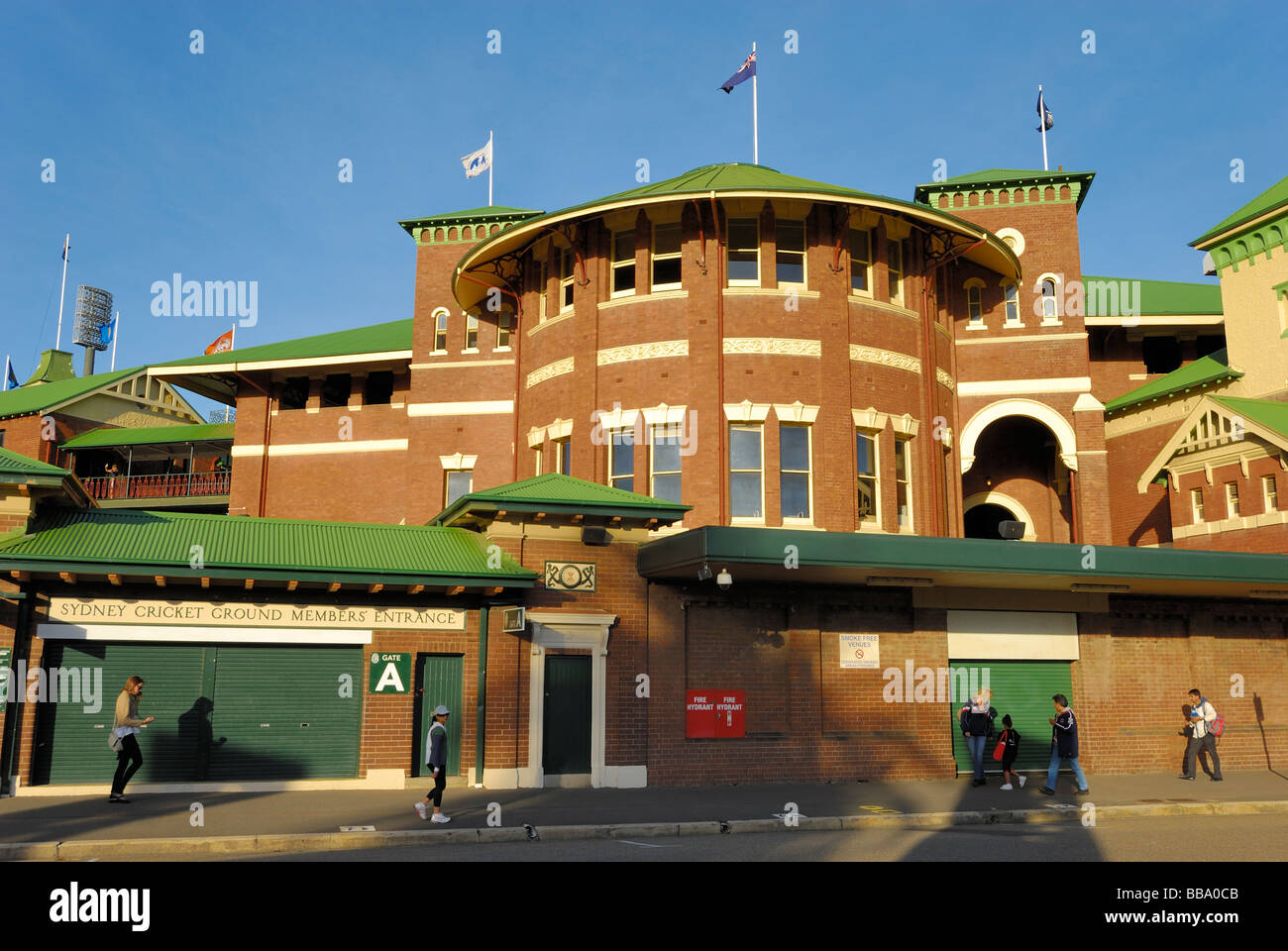 I membri' entrata di un grande stadio sportivo: la parte vecchia del SCG (Sydney Cricket Ground), Australia Foto Stock