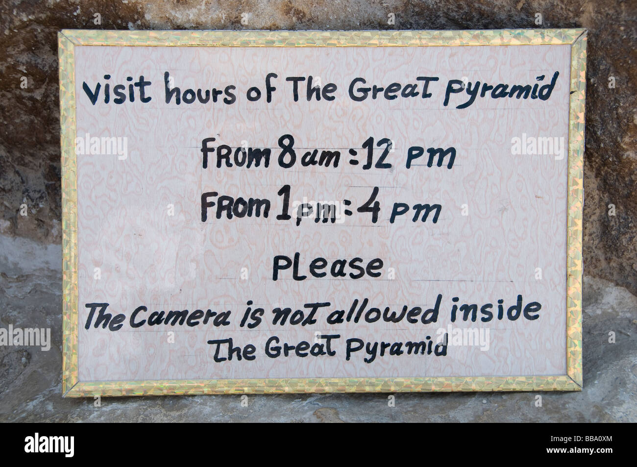 Piramide di Cheope Giza Egitto Cairo n. macchine fotografiche Foto Stock