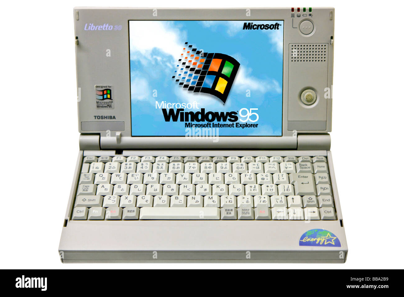 Il vecchio Toshiba computer portatile Foto stock - Alamy