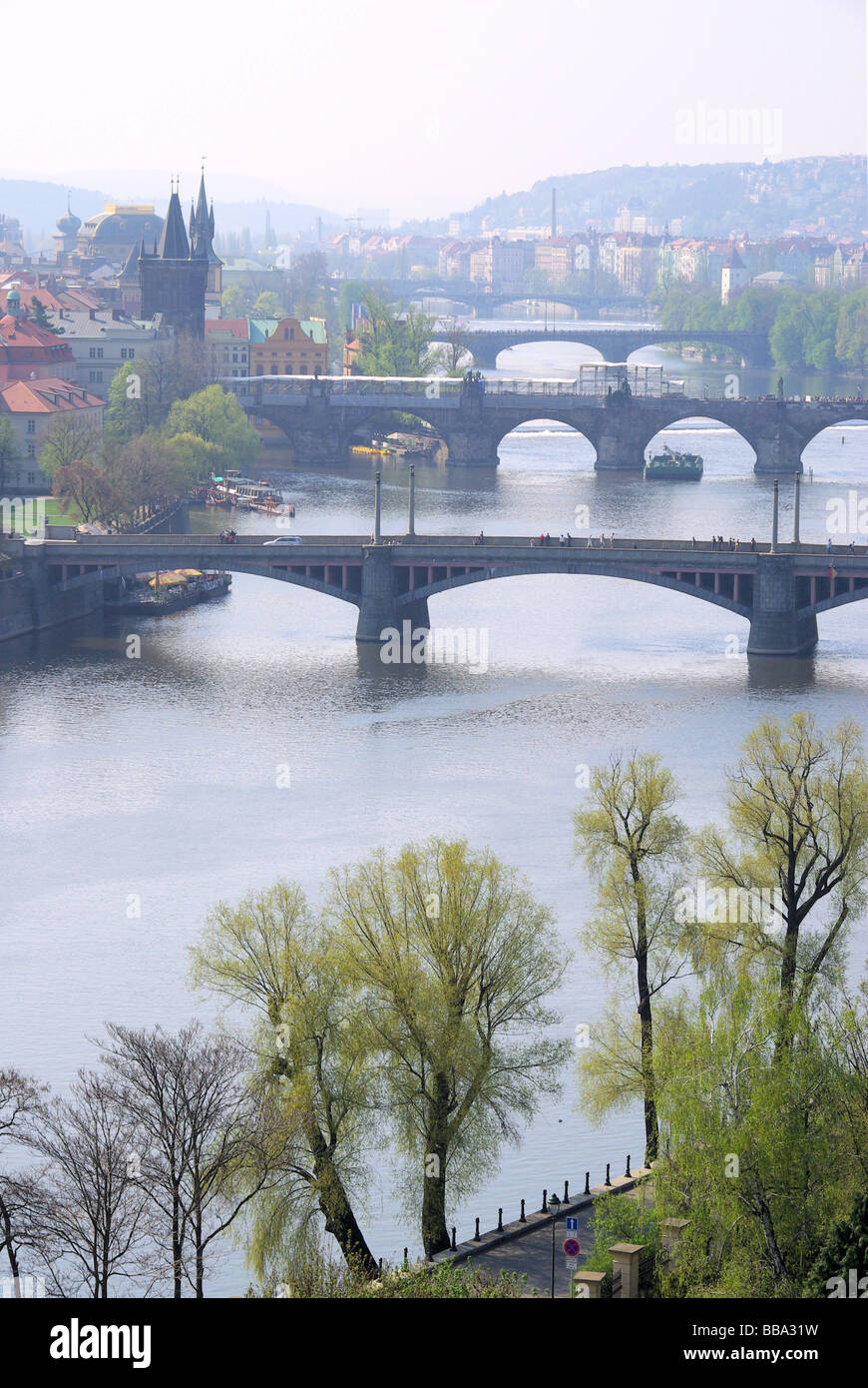 Prag Brücken von oben Praga ponti vista aerea 05 Foto Stock