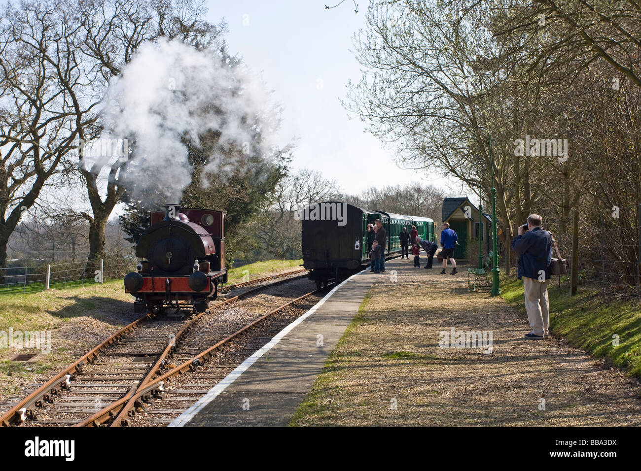 HAWTHORN LESLIE 0-4-0ST invincibile a Wootton sull'Isle of Wight Steam Railway Hampshire Foto Stock