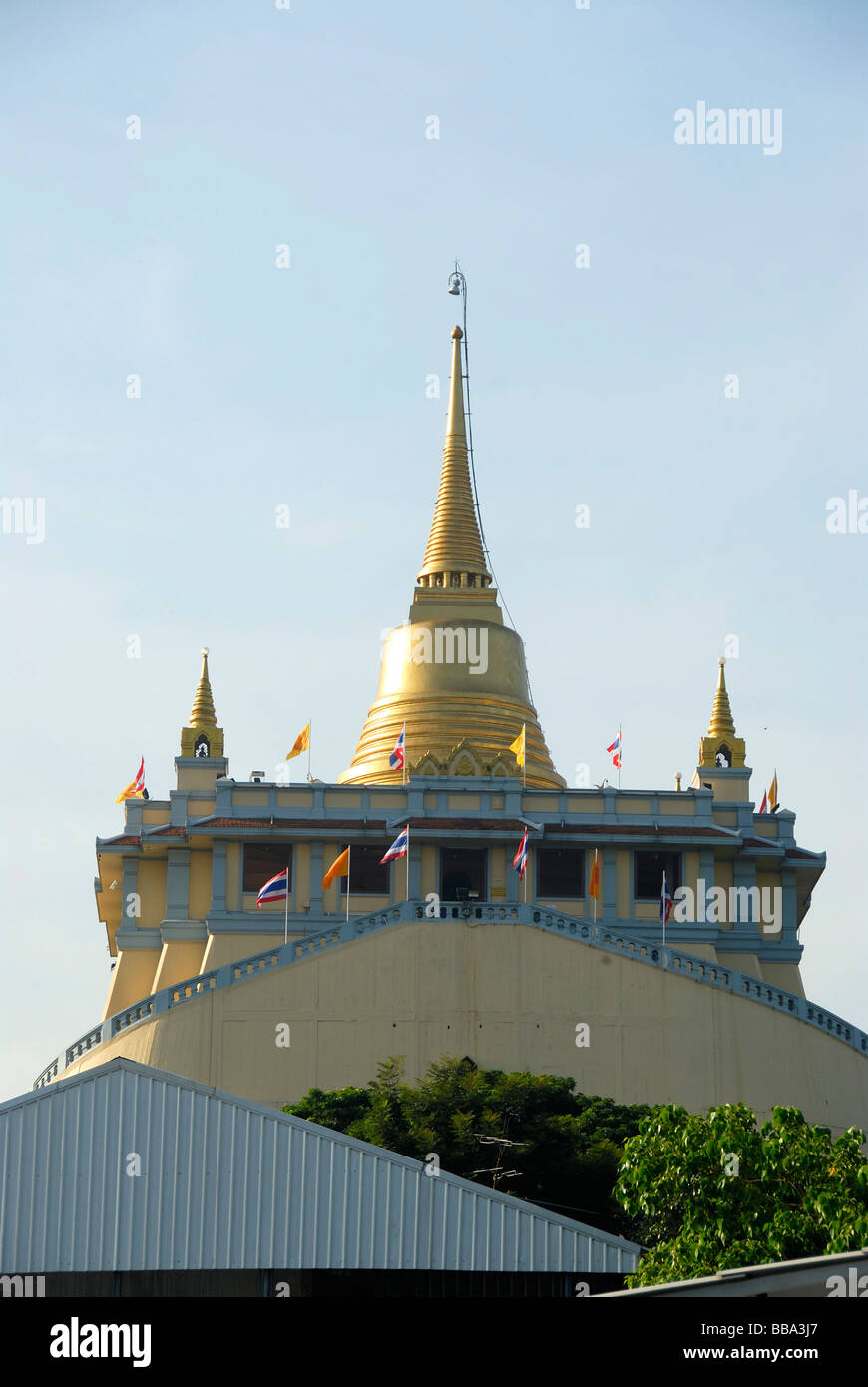 Il buddismo, tempio, stupa, Golden Mountain, Bangkok, Thailandia, Sud-est asiatico Foto Stock