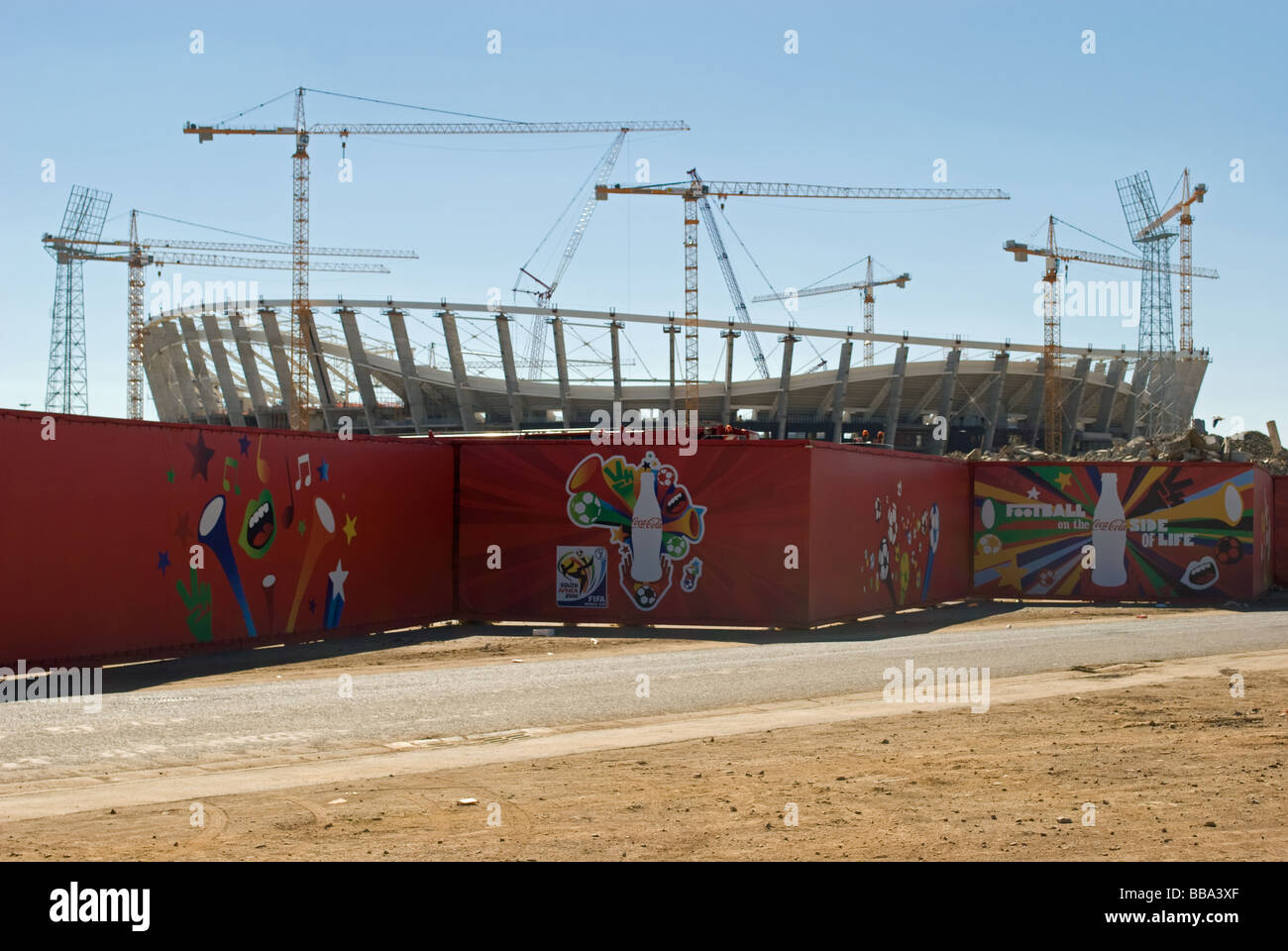 Iniziano i lavori per l'aggiornamento di stadio Green Point, Città del Capo, Sud Africa in preparazione per i Campionati del Mondo di Calcio del 2010. Foto Stock