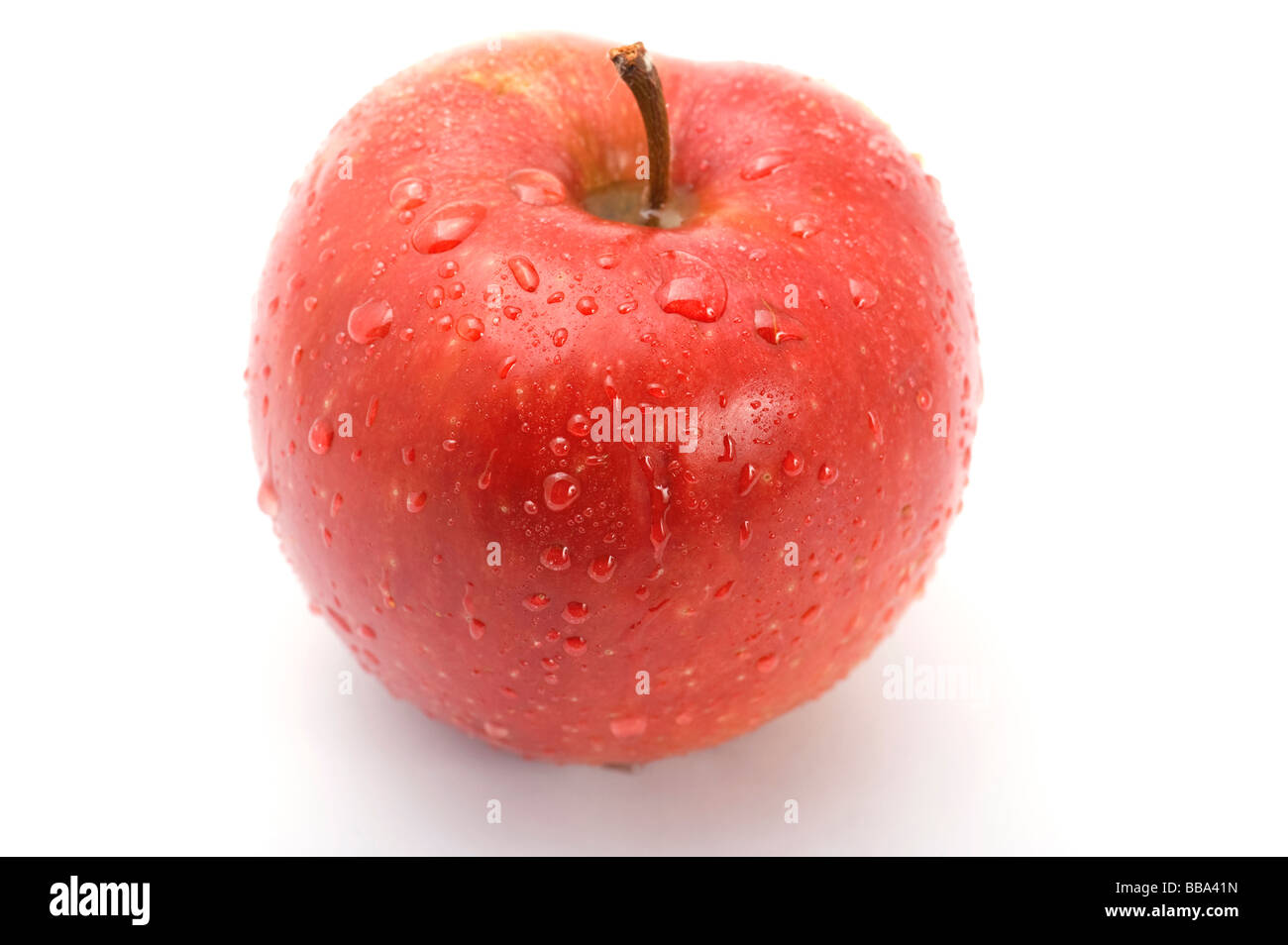 Oggetto su alimento bianco rosso apple Foto Stock