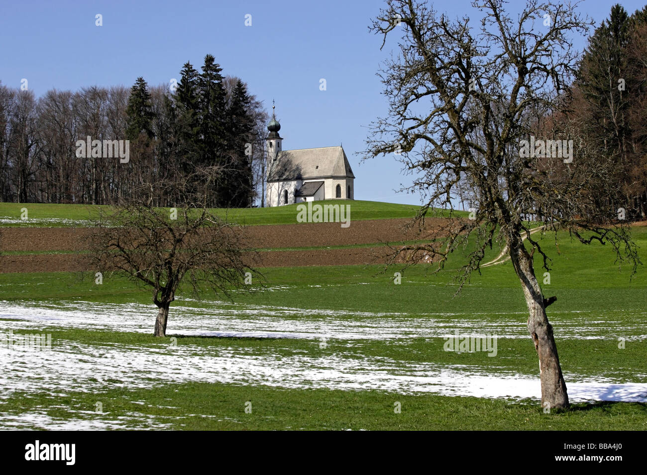 Pellegrini chiesa di Saint George am Berg Foto Stock