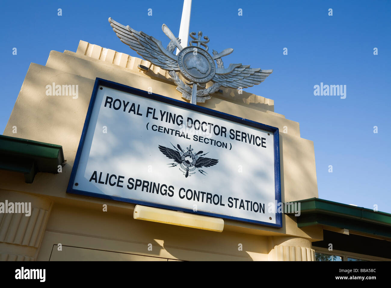 Royal Flying Doctor Base di servizio. Alice Springs, Territorio del Nord, l'AUSTRALIA Foto Stock