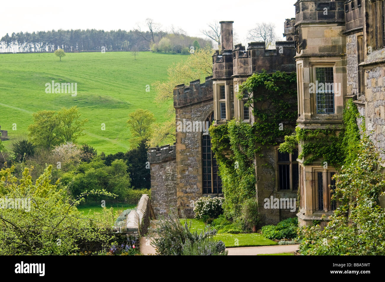 I giardini, Haddon Hall, Bakewell, Derbyshire Foto Stock