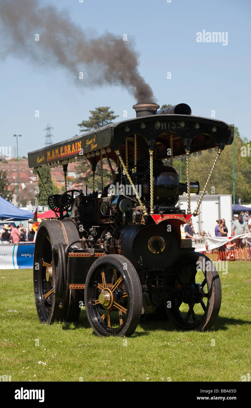 Con trazione a vapore il motore a vapore fair Abergavenny Wales UK Foto Stock