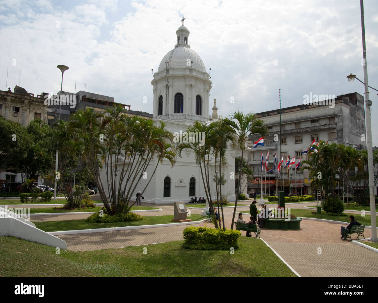 Il Paraguay.Asunción city.La Piazza degli Eroi e il Pantheon. Foto Stock