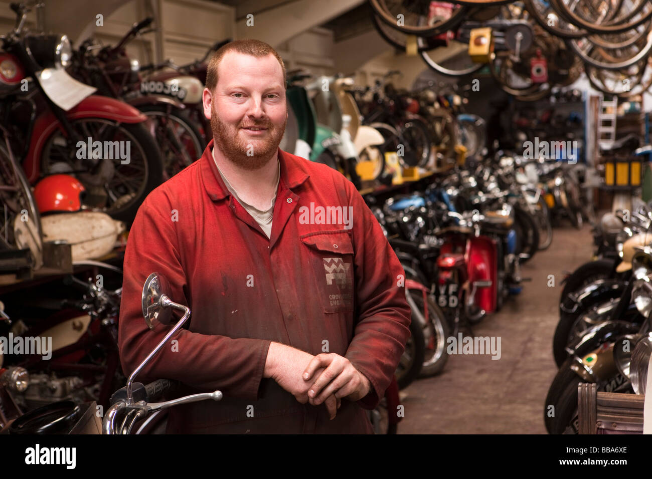 Regno Unito Inghilterra Norfolk North Walsham Norfolk Motorcycle Museum Steve Harmer Foto Stock