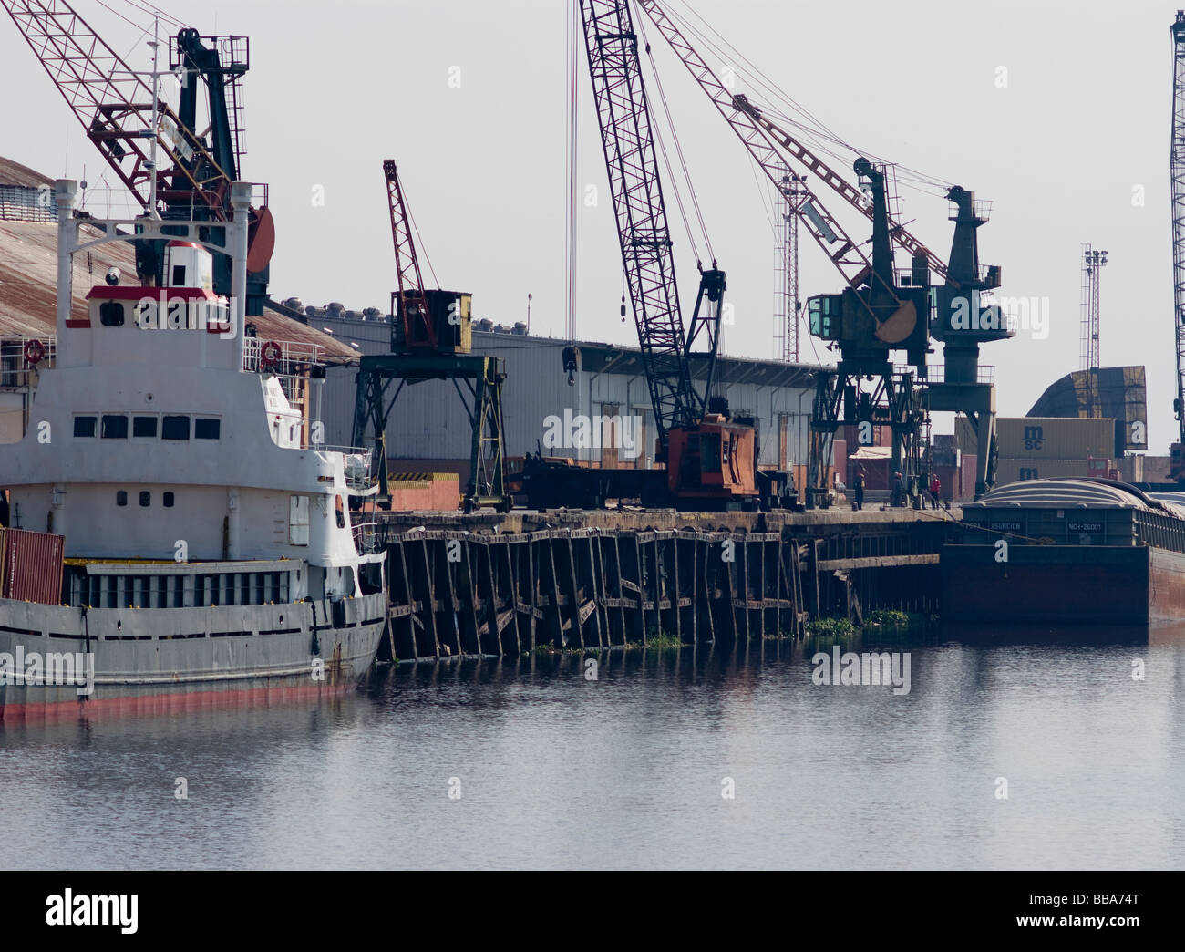 Il Paraguay.Asunción city.Paraguay River.porto fluviale e le navi. Foto Stock