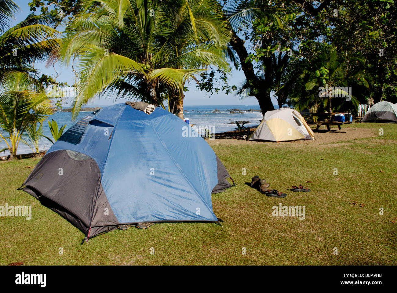 Campeggio nel Parco Nazionale di Corcovado sulla penisola di Osa Costa Rica Foto Stock