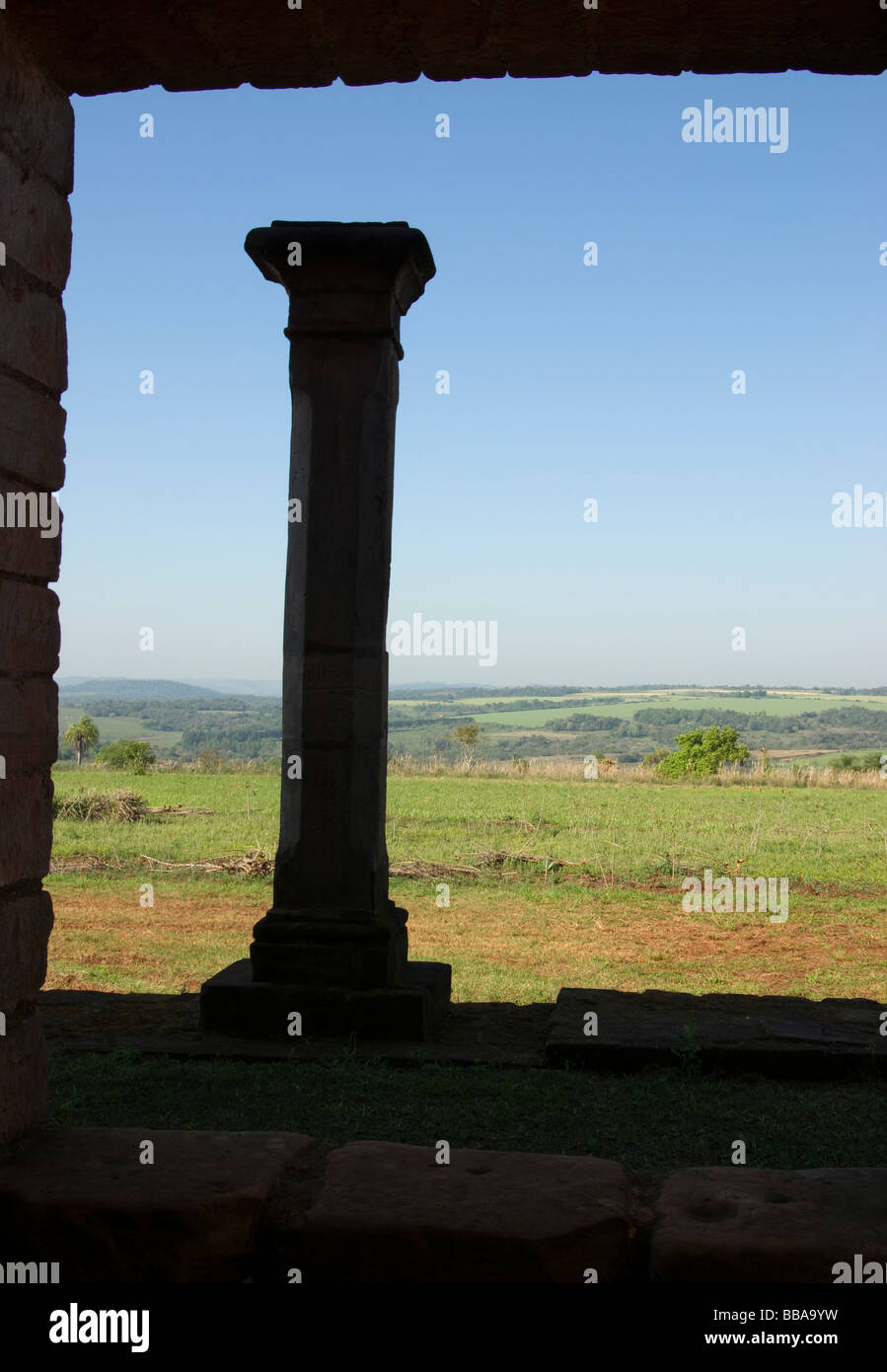 Il Paraguay.Gesuiti riduzioni. Riduzione di Jésus.Sito Patrimonio Mondiale dell'UNESCO. Foto Stock