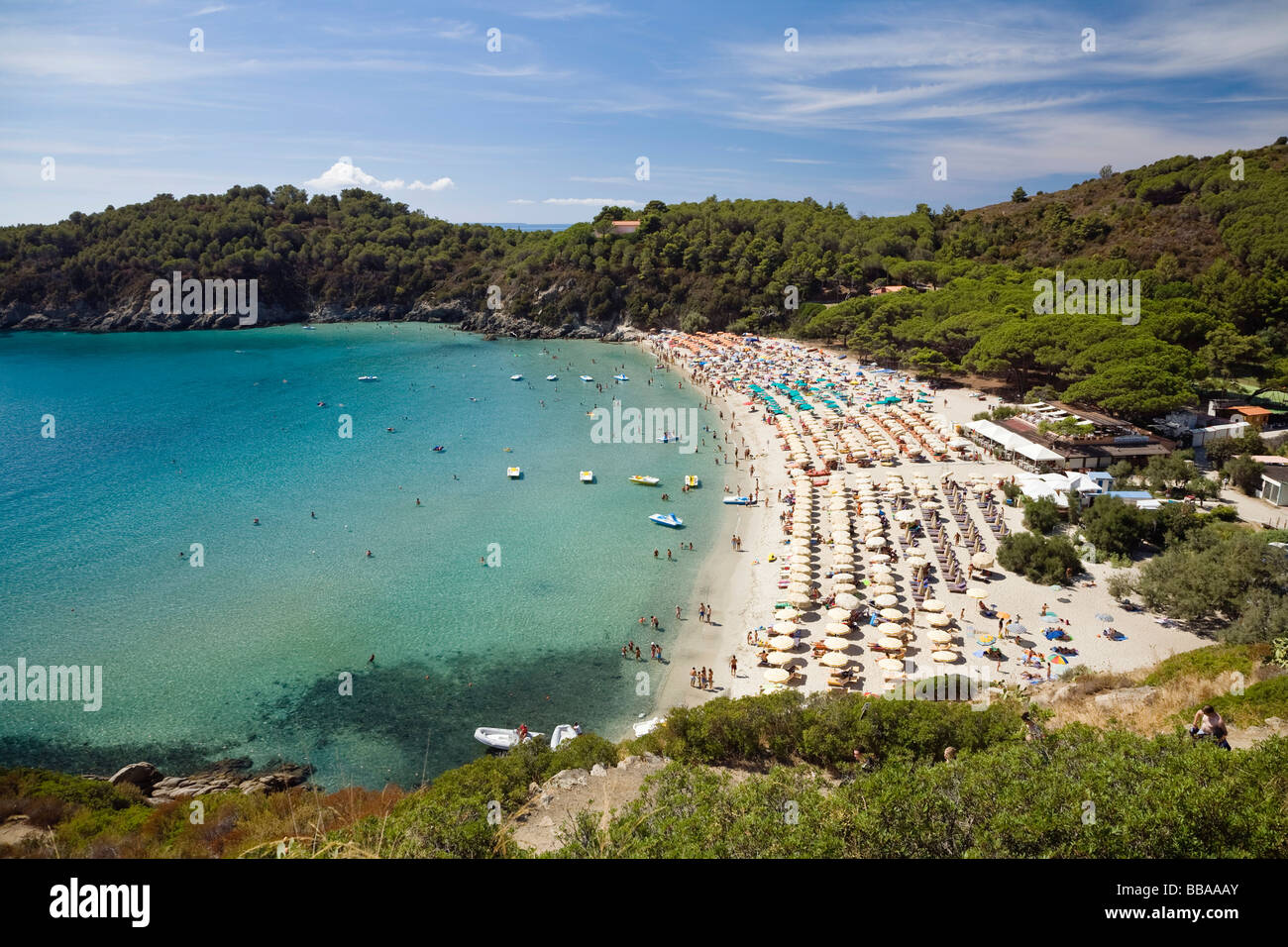 Spiaggia di Fetovaia, Isola d'Elba, Toscana, Italia, Mare Mediterraneo, Europa Foto Stock