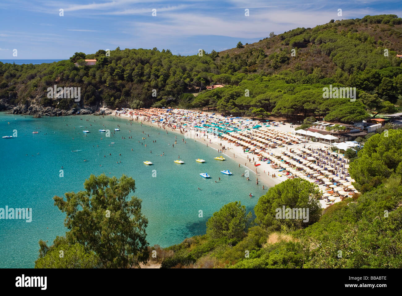 Spiaggia di Fetovaia, Isola d'Elba, Toscana, Italia, Mare Mediterraneo, Europa Foto Stock