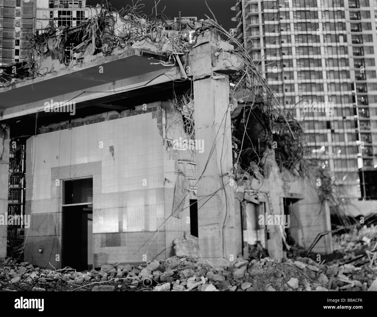 Un edificio distrutto Foto Stock