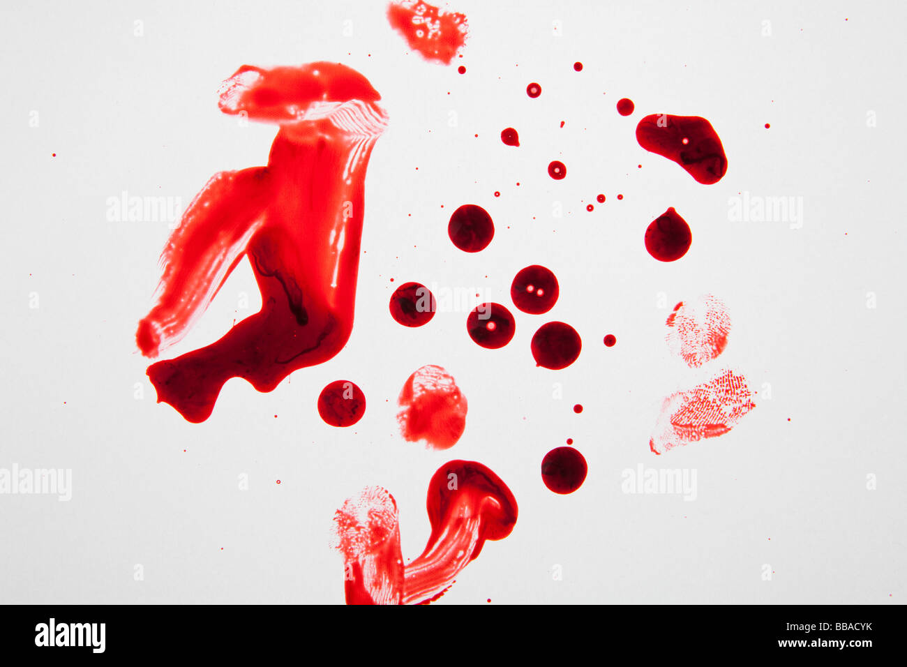 Il sangue e le impronte digitali Foto Stock