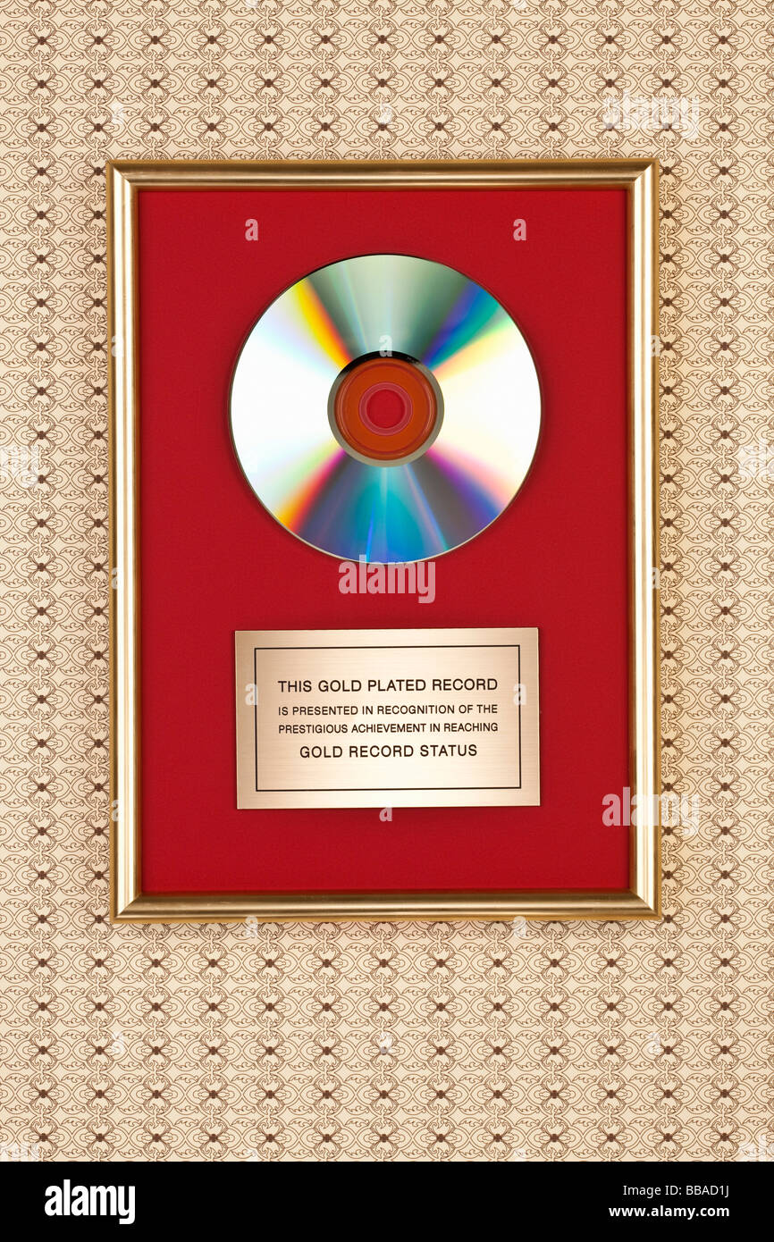 Oro compact disc award Foto Stock