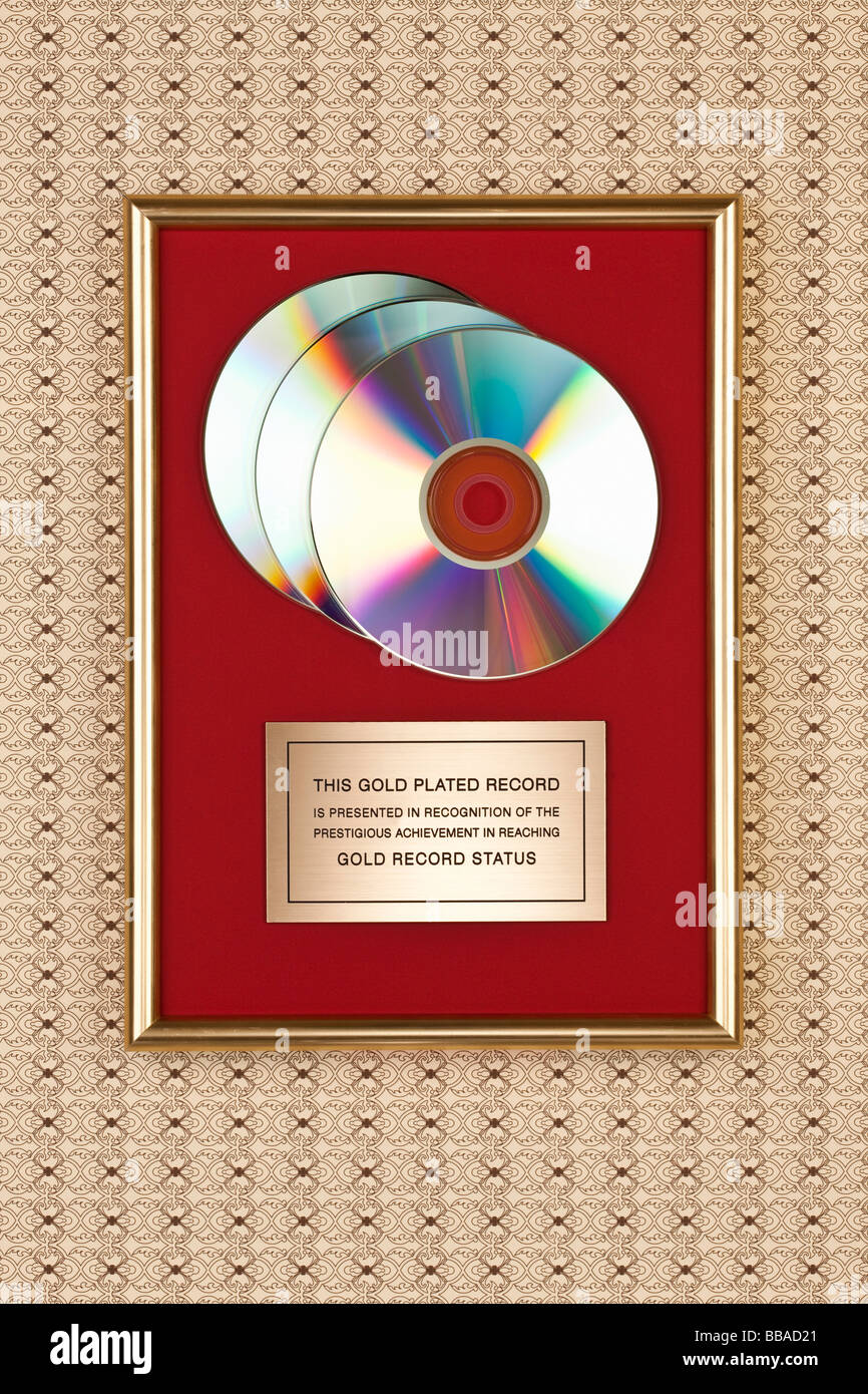 Oro compact disc award Foto Stock