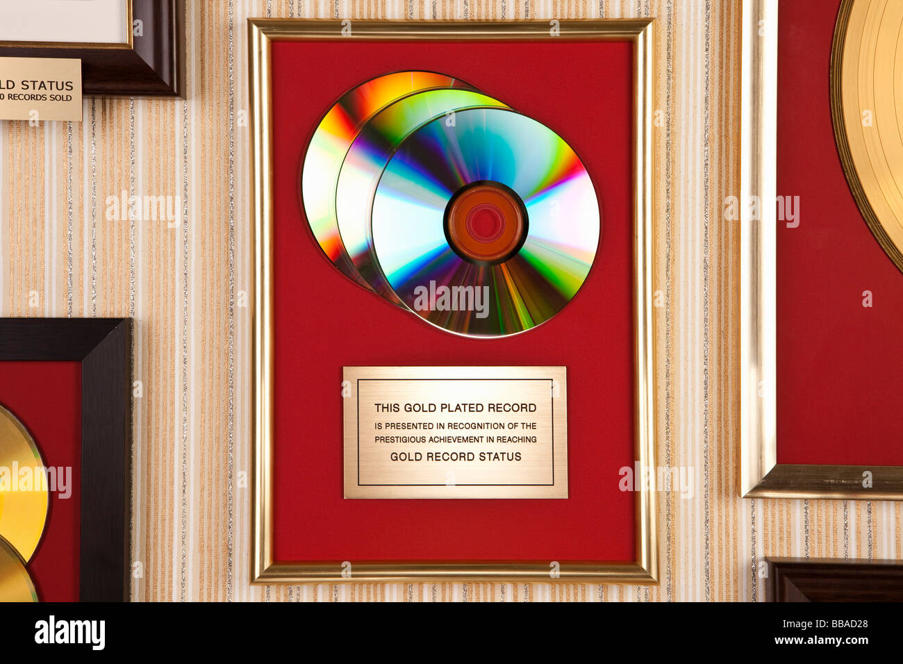 Oro compact disc award Foto Stock