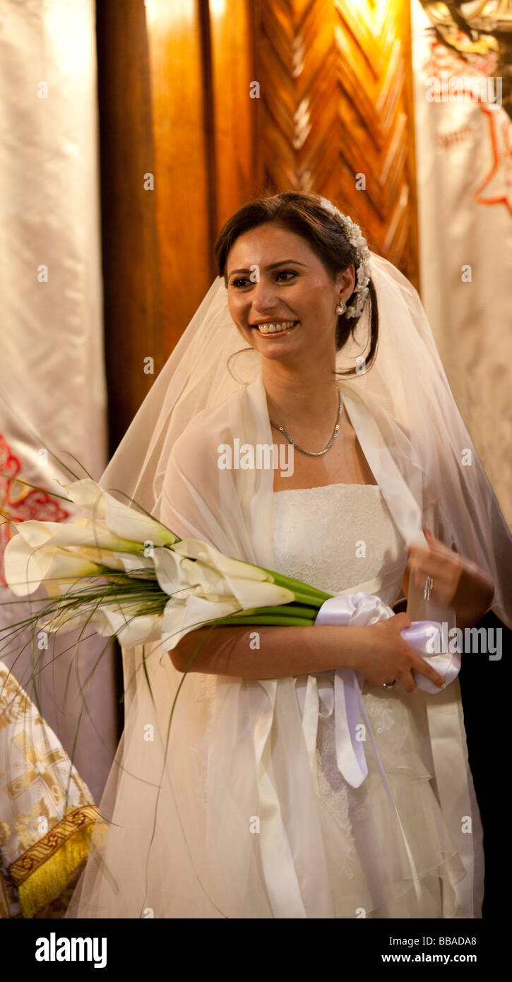 Sposa matrimonio copto del Cairo in Egitto Foto Stock