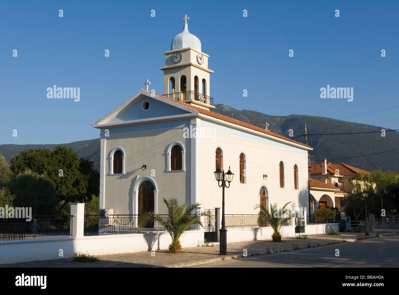 Chiesa a Karavomylos, Cefalonia, Grecia, Europa Foto Stock